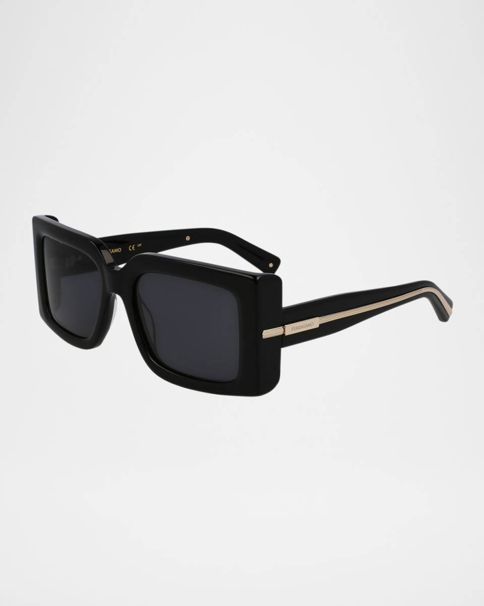 Prisma Modified Acetate Rectangle Sunglasses